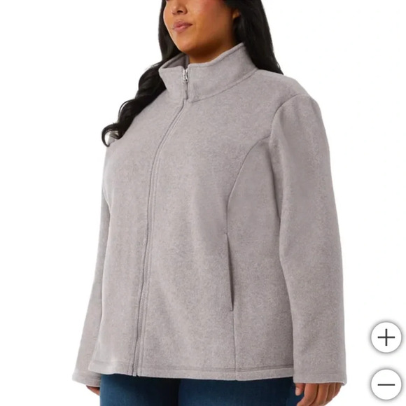 32 Degrees Ladies' Brushed Faux Wool Jacket coat Women’s plus size 2X gray NWT - Picture 4 of 5